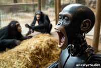 Robotic yawns trigger contagious yawning in chimpanzees