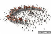 Visual Neighborhood Model Predicts Human Crowd Behavior