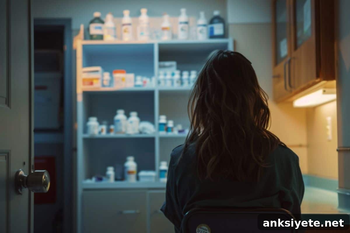 This shows a woman in a doctor's office.