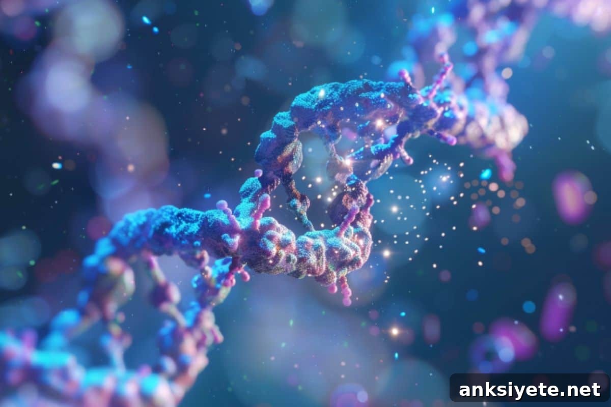 Illustration of tRNA and mitochondria