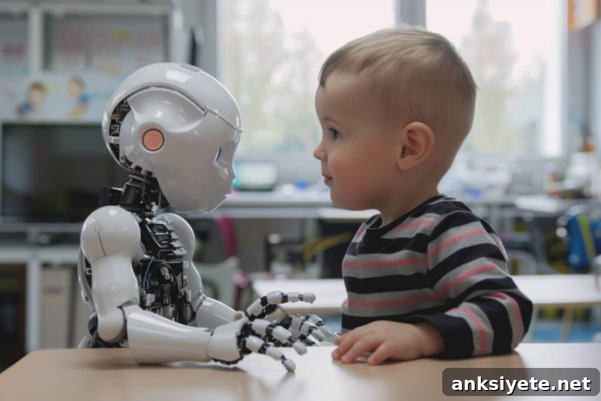 This shows a baby and robot.