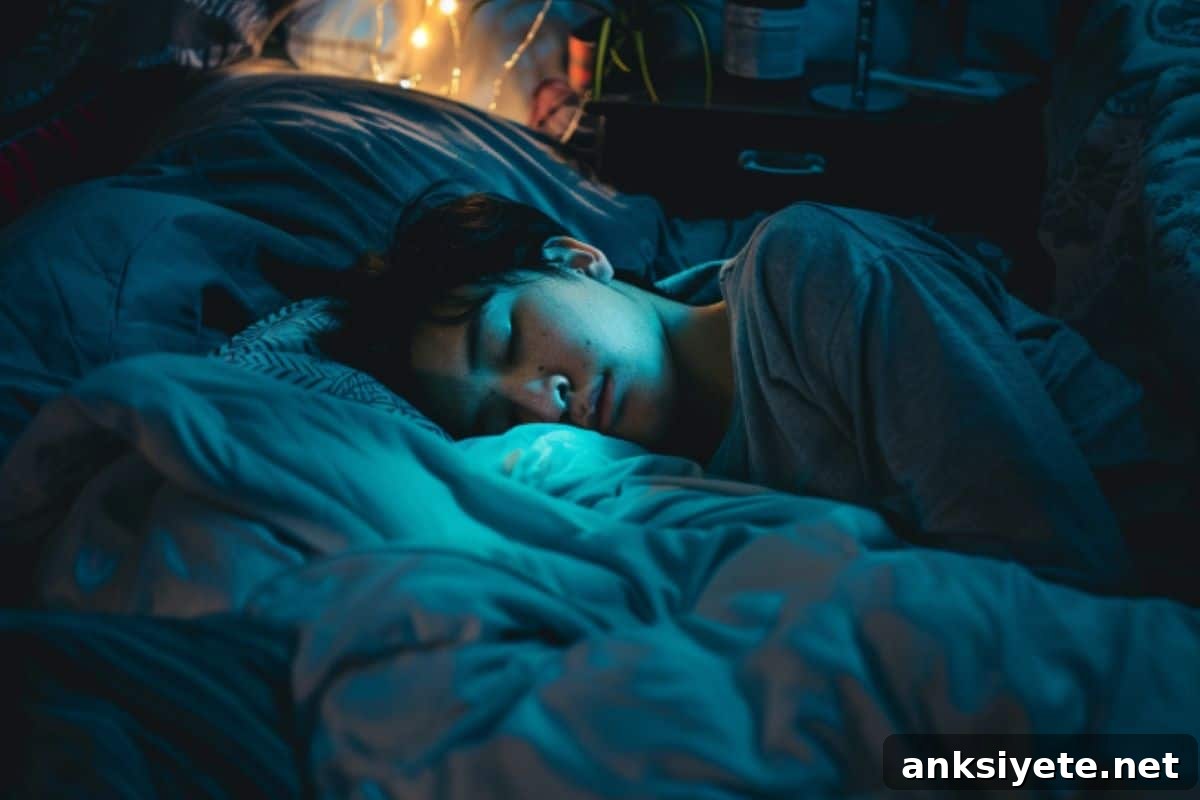 This shows a person sleeping.