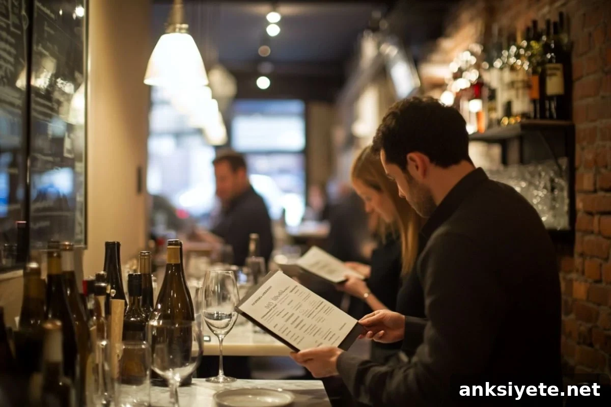 This shows a person at a restaurant.