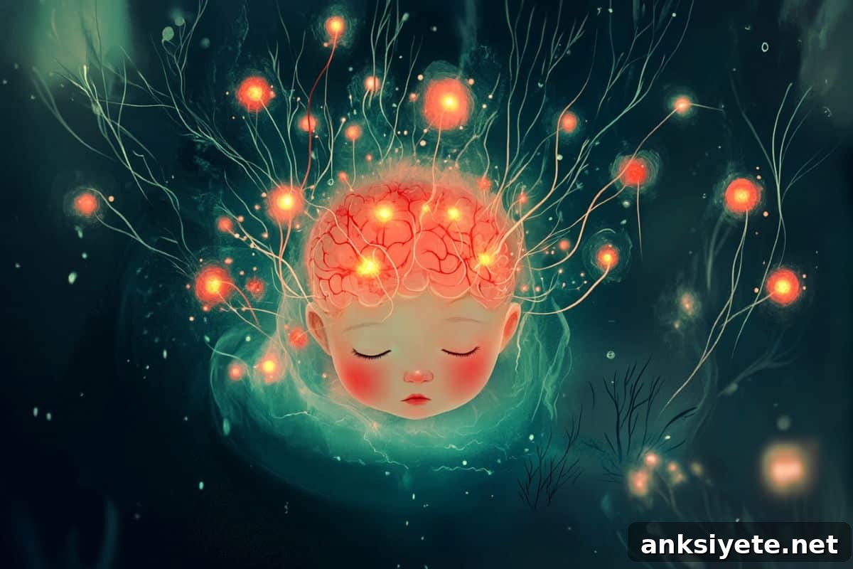 This shows a baby's face and a brain.