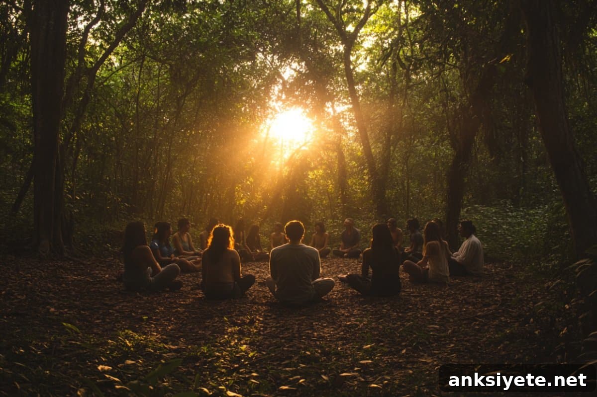 This shows people sitting in a circle.
