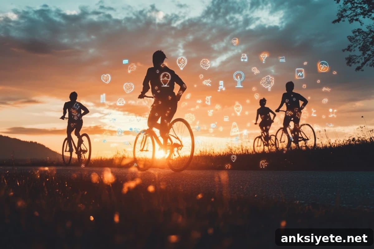 This shows teens riding bikes.