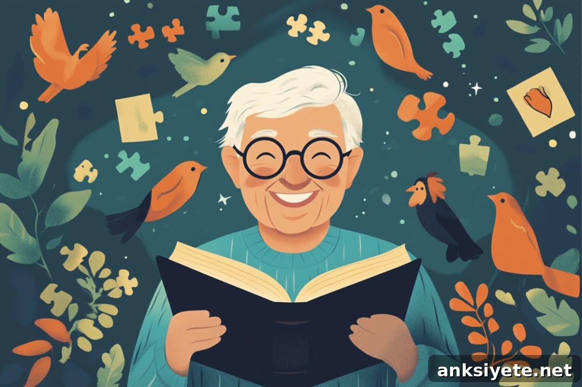 This shows an older person reading.