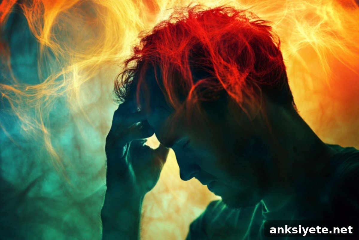 How Inflammation Reduces Motivation in Schizophrenia 2 This shows a man holding his head.