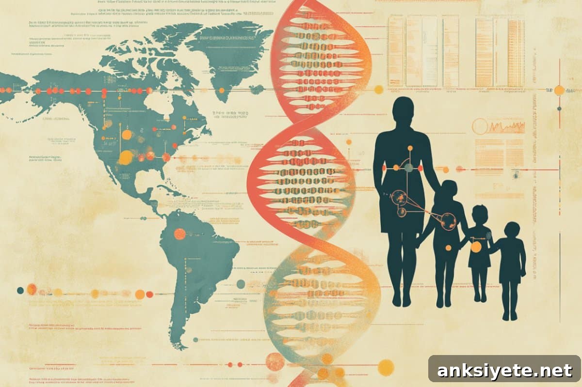This shows a mom and her kids, and DNA.