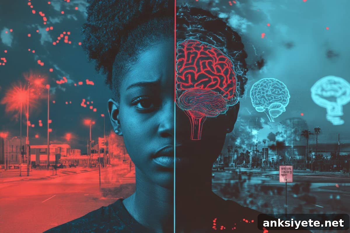 Young person and stylized brain image