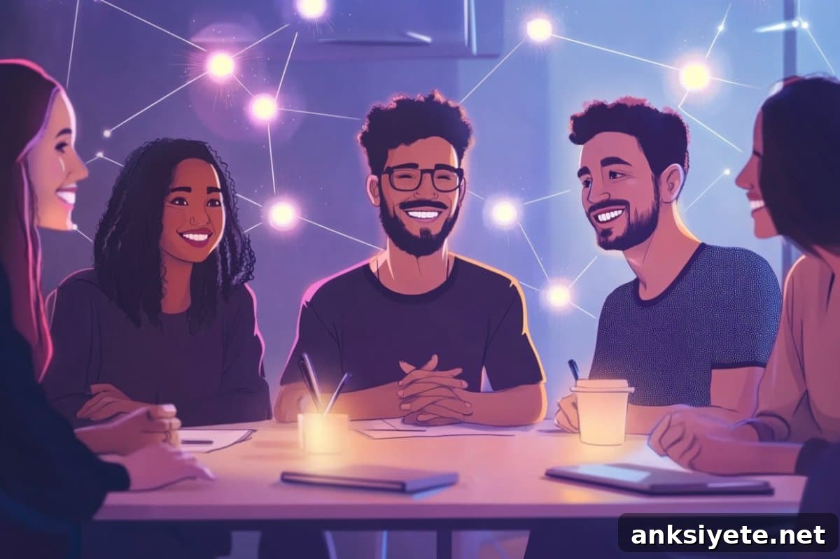 This shows people sitting together.