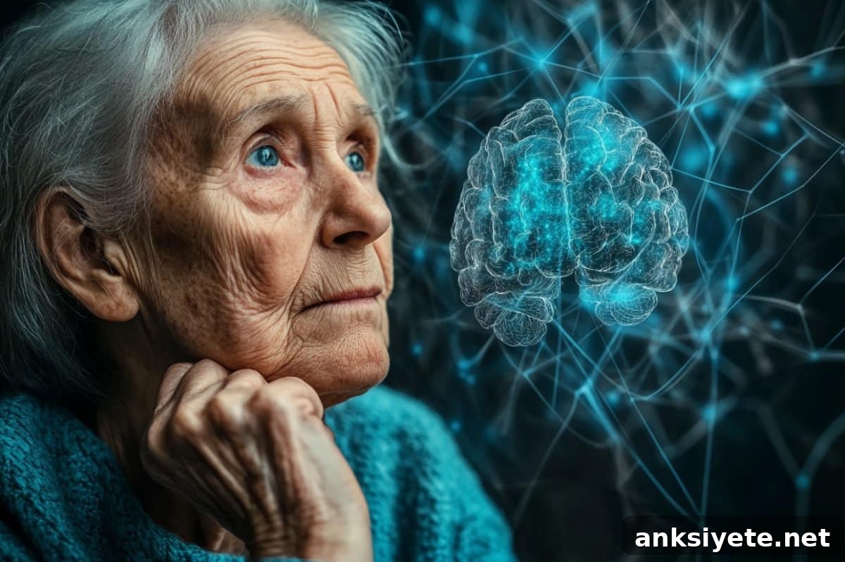 This shows an older woman and a brain.
