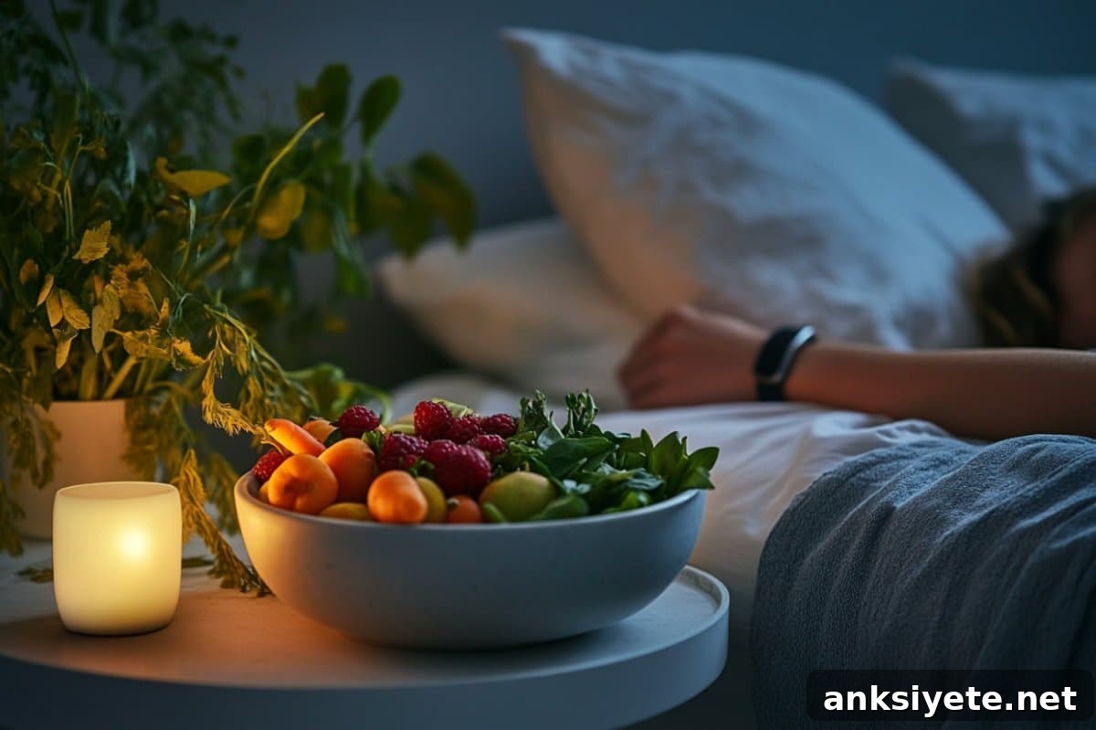 This shows a person sleeping and a bowl of fruit.