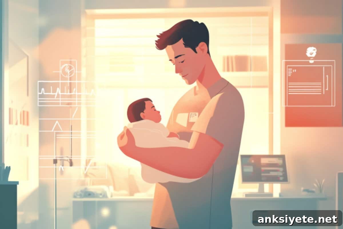 This shows a dad and a baby.