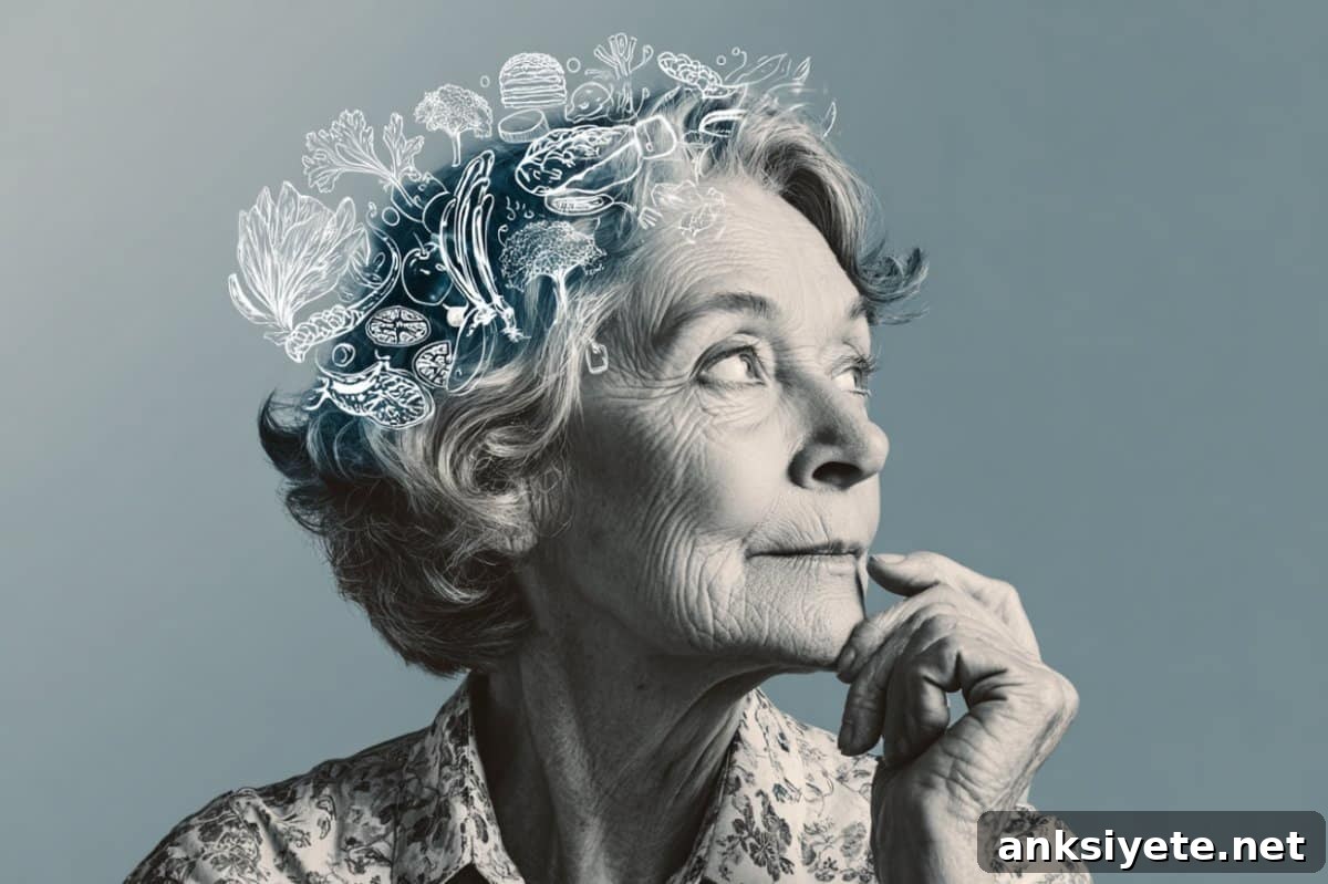 This shows an older woman and food.