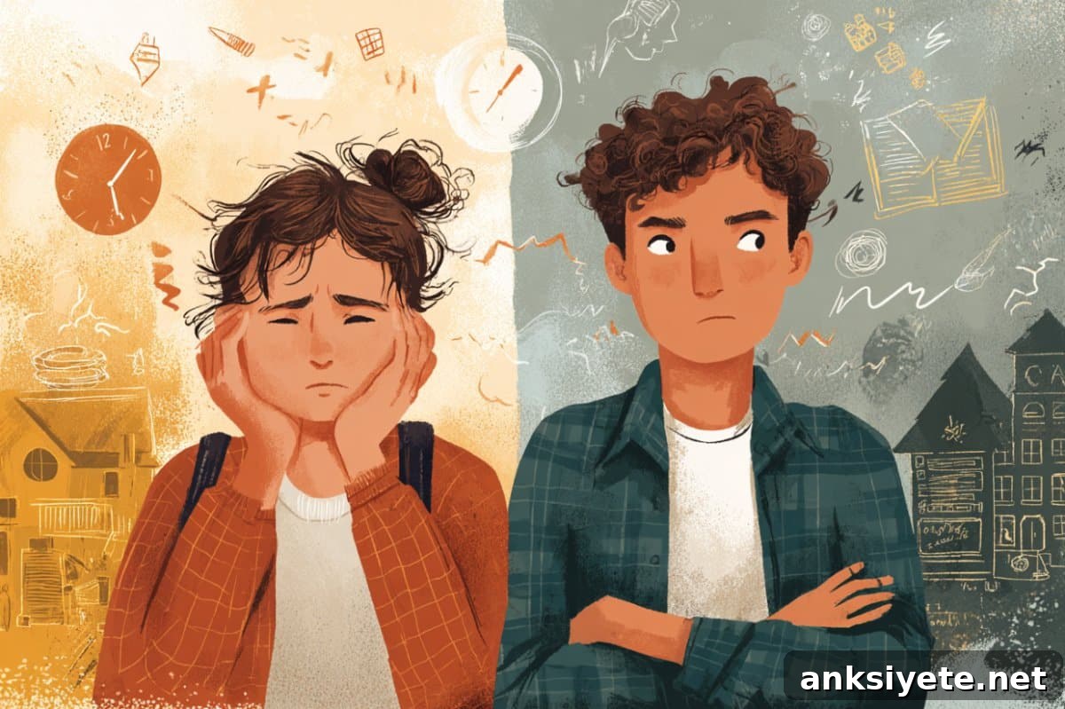 This shows sad teens.