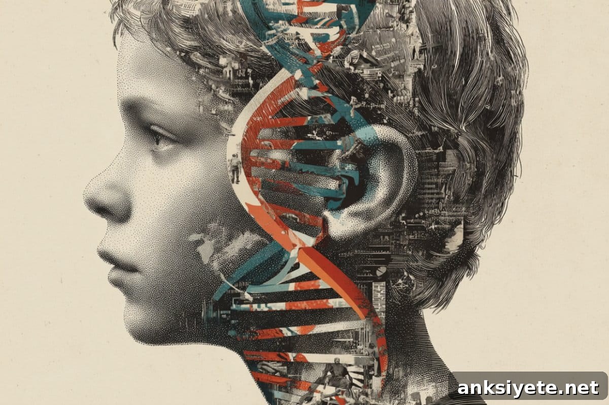This shows DNA and a child's head.