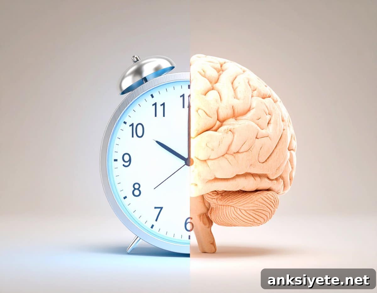 This shows a clock and a brain.