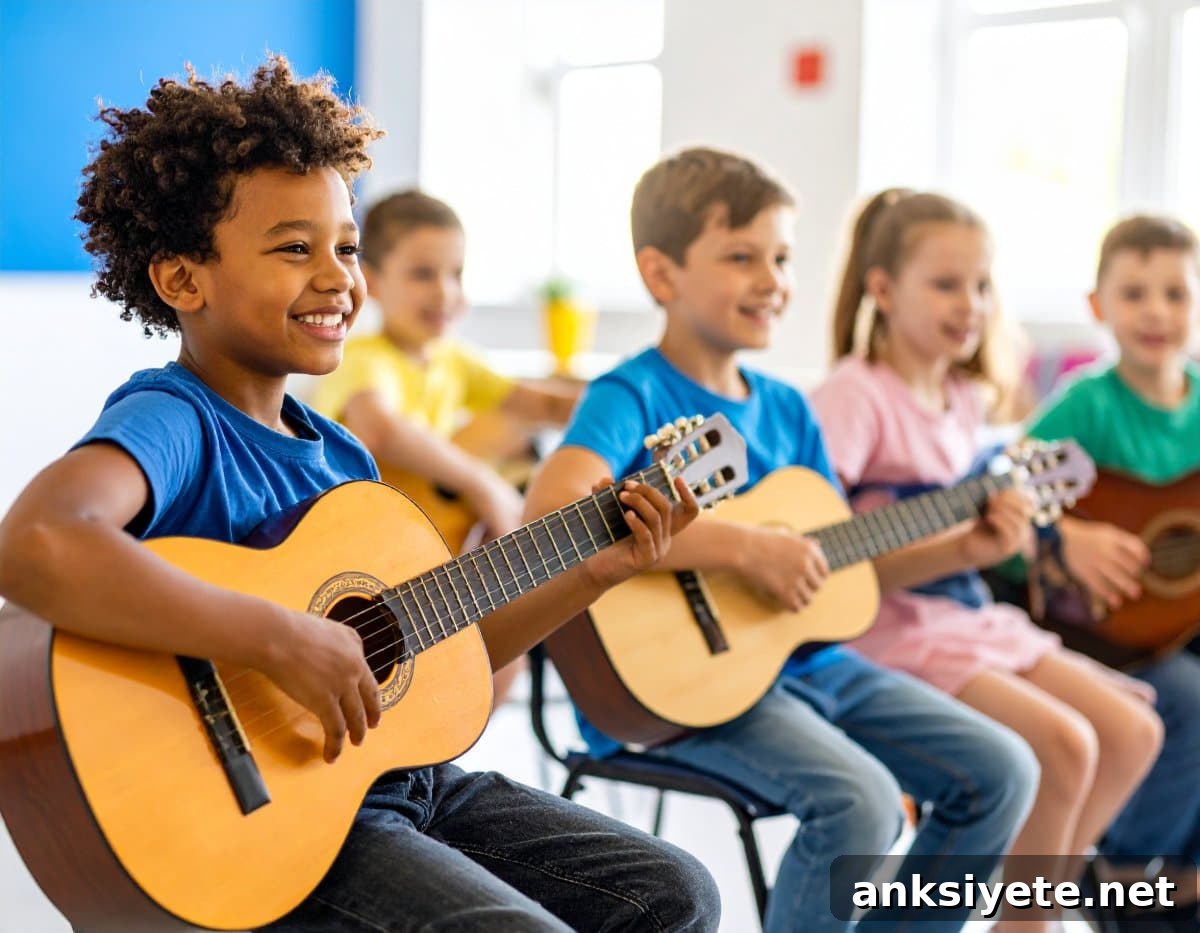 This shows kids in a music class.