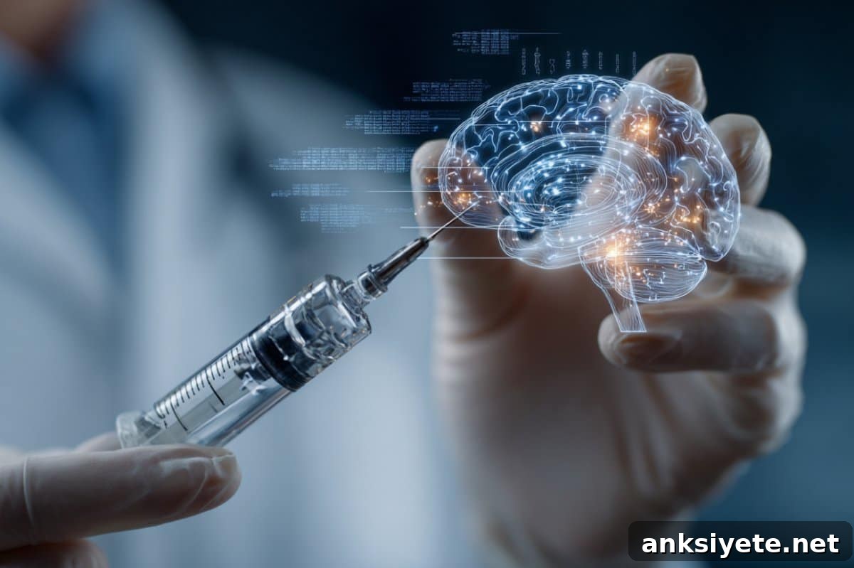 This shows a brain and a syringe.