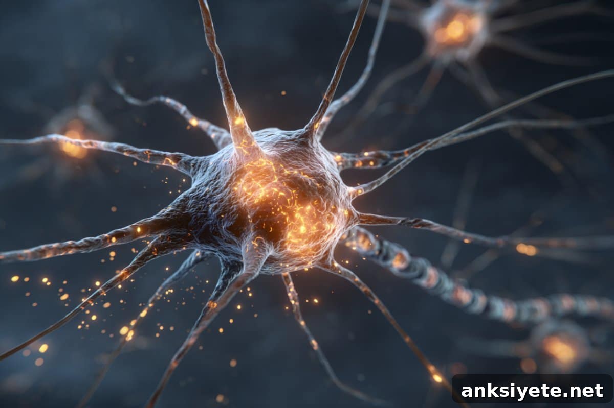 How Neurons Store Backup Energy to Power the Brain During Stress 2 This shows a neuron.