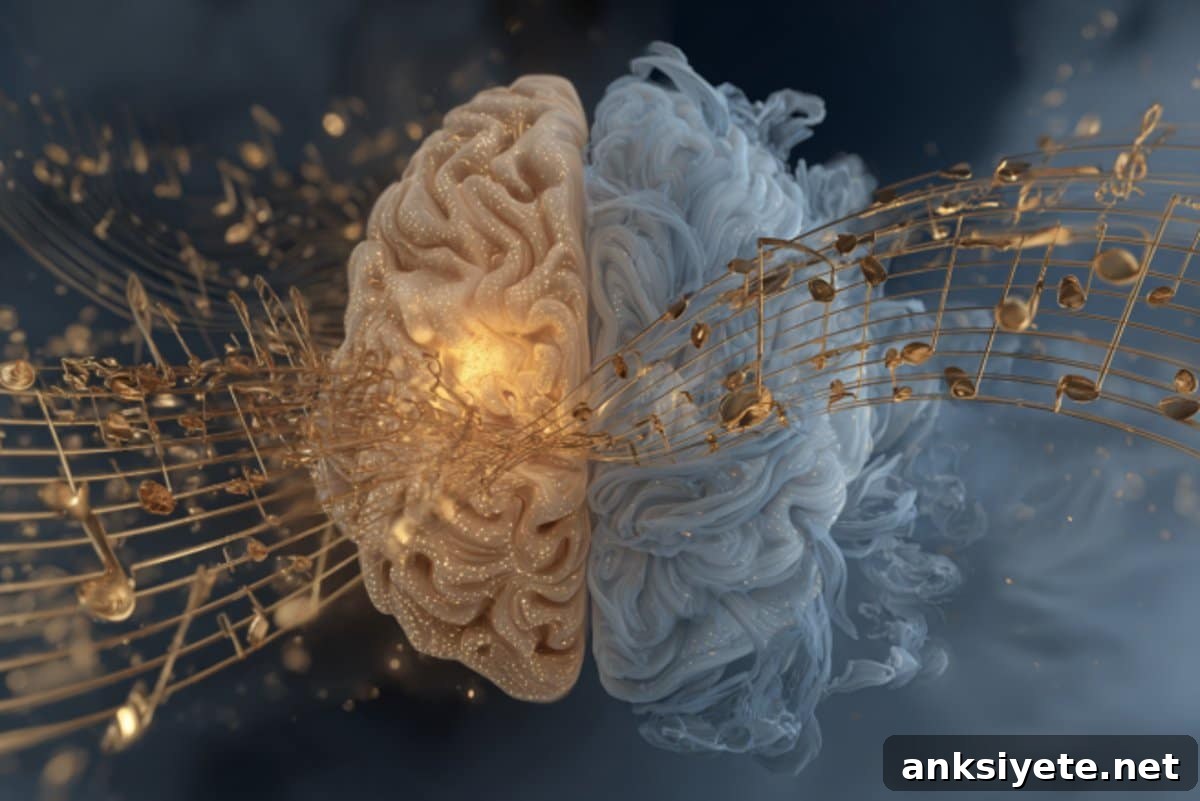This shows a brain and musical notes.