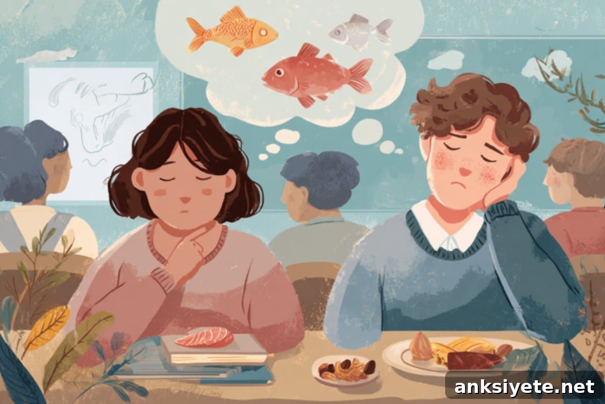 Low Omega-3 Levels Tied to More Severe ADHD Symptoms 2 This shows kids eating food, thinking about fish.