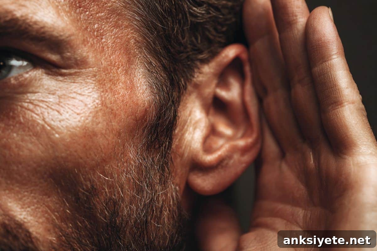 This shows a man cupping his ear.