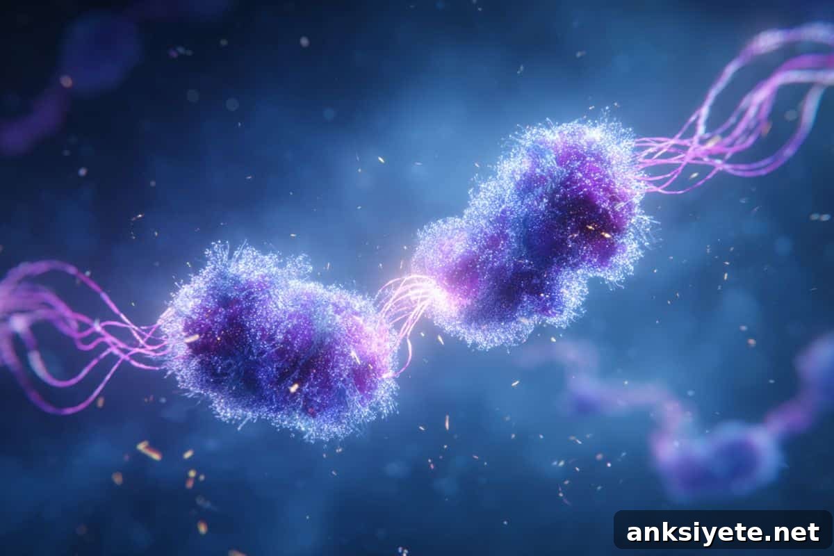 This is an AI rendering of two ribosomes.