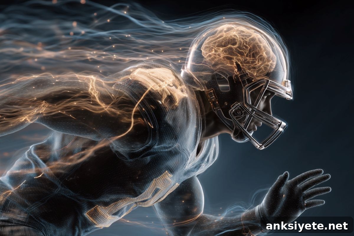 This shows a football player and a brain.