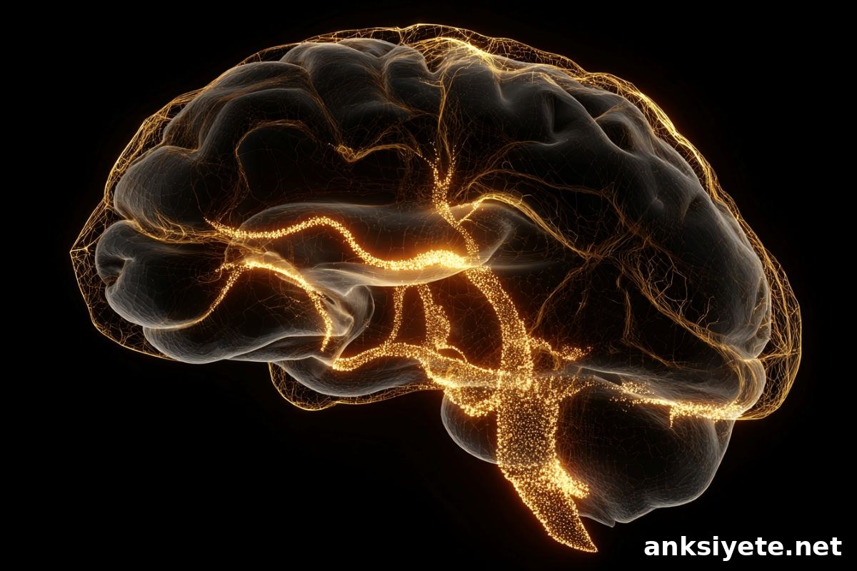 This shows a golden brain with DNA.