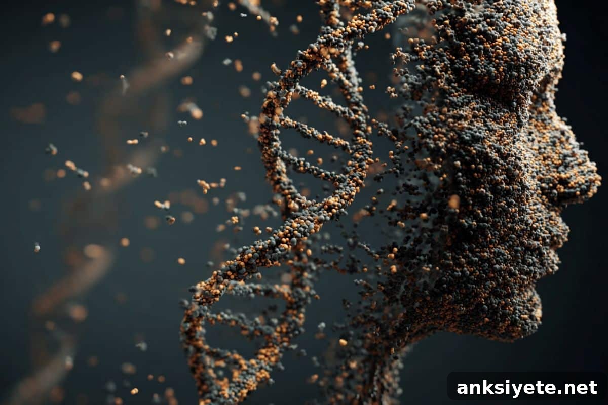 This shows a woman and DNA.
