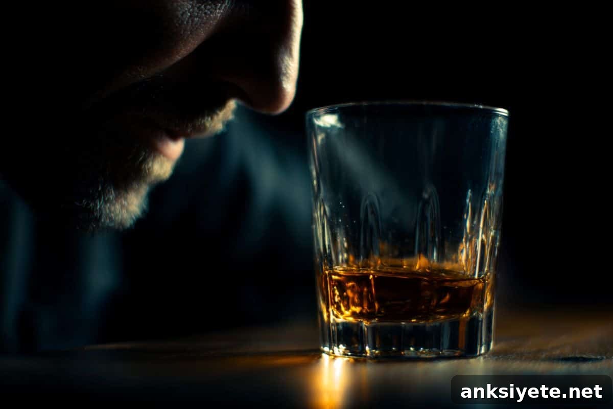 This shows a drink and a man's face with a black background.