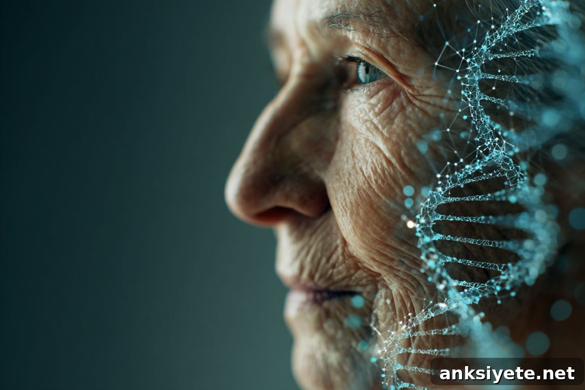 This shows an older man and DNA.