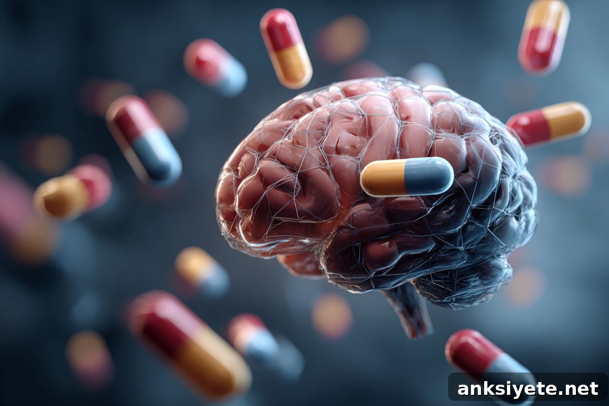 This shows a brain and pills.