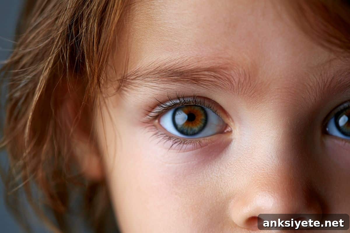 This shows a child's eyes.
