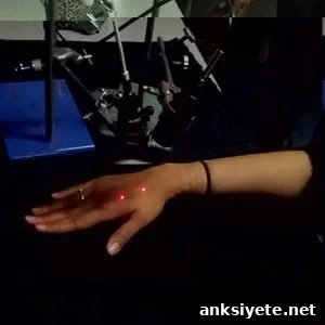 This image shows a demonstration of the technique on a volunteer.