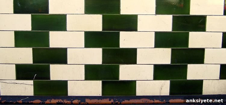 The tiled Café Wall illusion with black and white tiles appearing slanted.