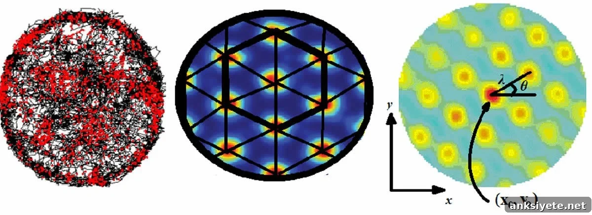 This shows grid cell diagrams.