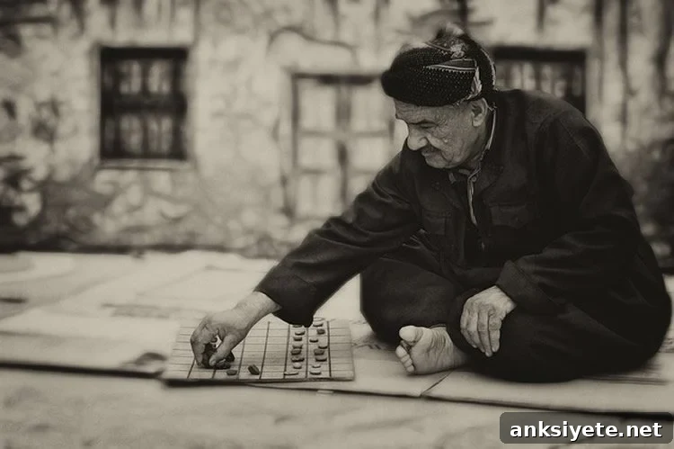 Why Smarter People Live Longer: The Science of Longevity 2 An older man playing a board game, illustrating aging and cognitive activity