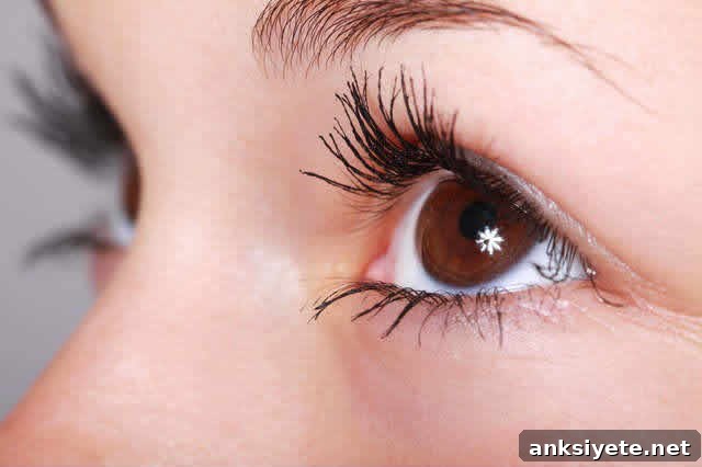 This shows a woman's eyes.
