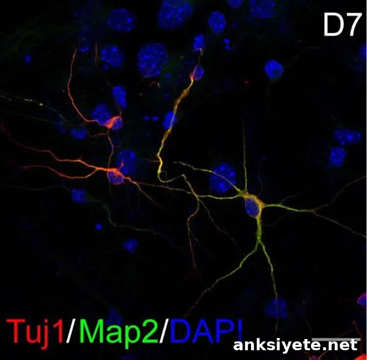These are neurons induced from human skin cells.