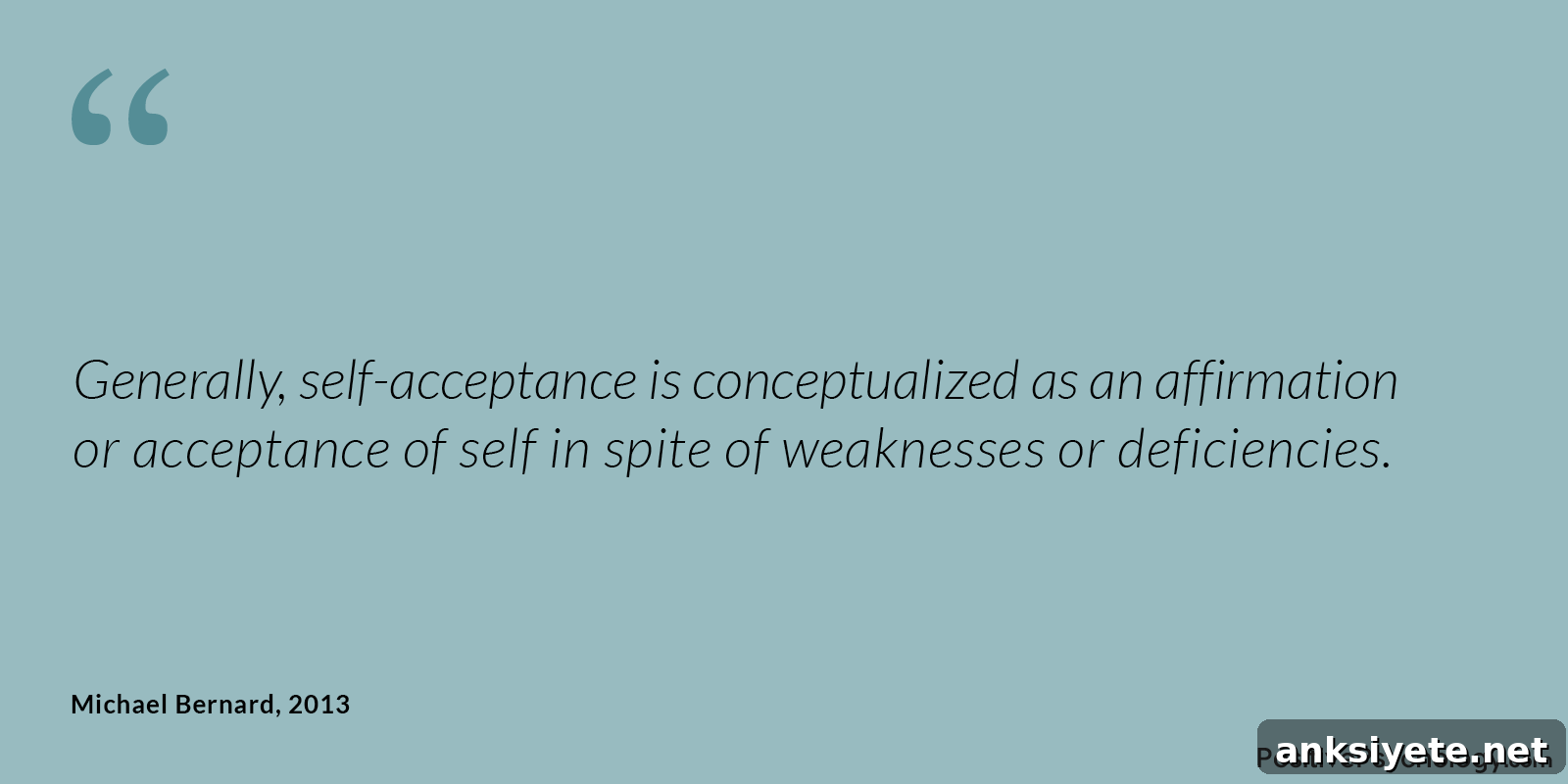 Affirmation or Acceptance of Self