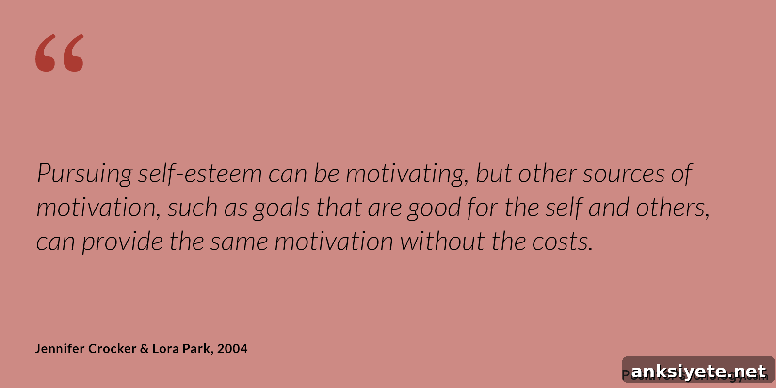 Pursuing Self-esteem