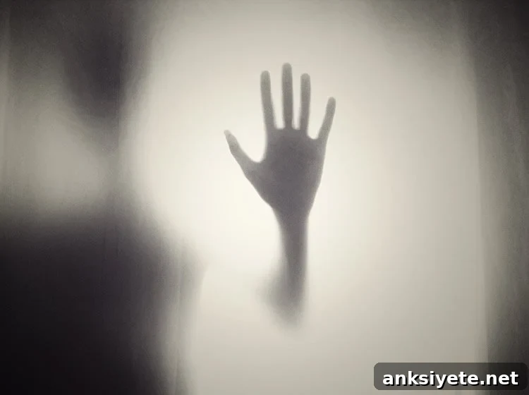 Person touching a window
