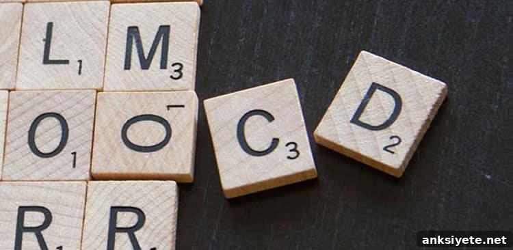 scrabble letters spelling out OCD.