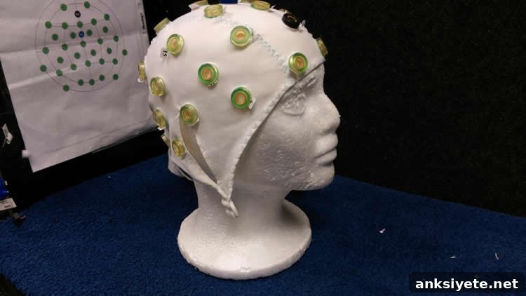 Image shows an EEG cap.