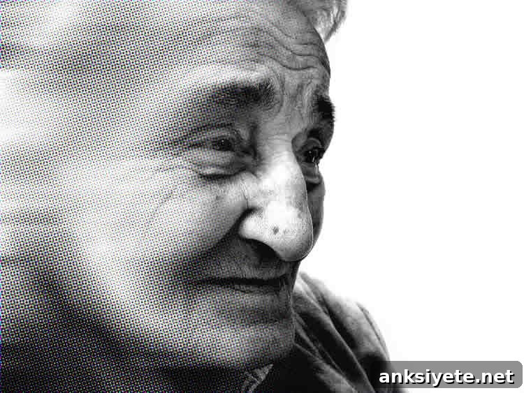 Image shows an old lady.