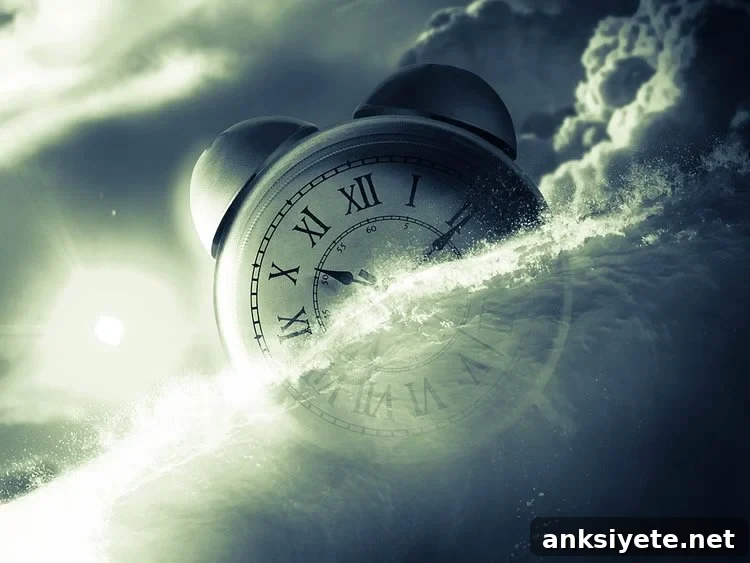 Image shows clouds and a clock.