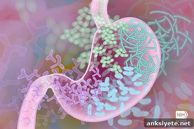 the gut and bacteria are shown